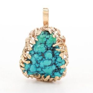 Turquoise 10k Gold Pendant